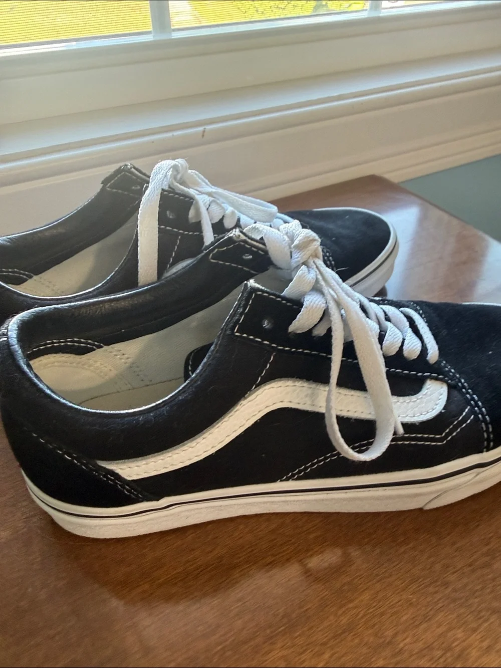 Vans Black and White Old Skool Low Top Sneakers